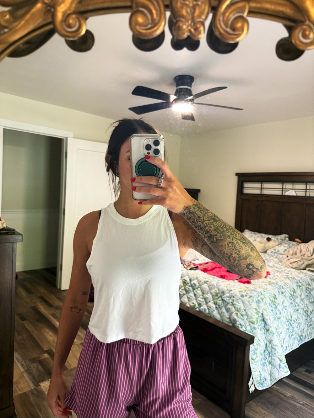 Fabletics White Racerback Crop Tank - Picture 2 of 3